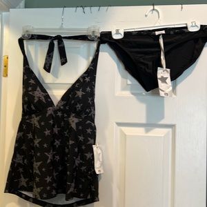 Tankini Black with Stars Women’s Large by Converse New with Tags